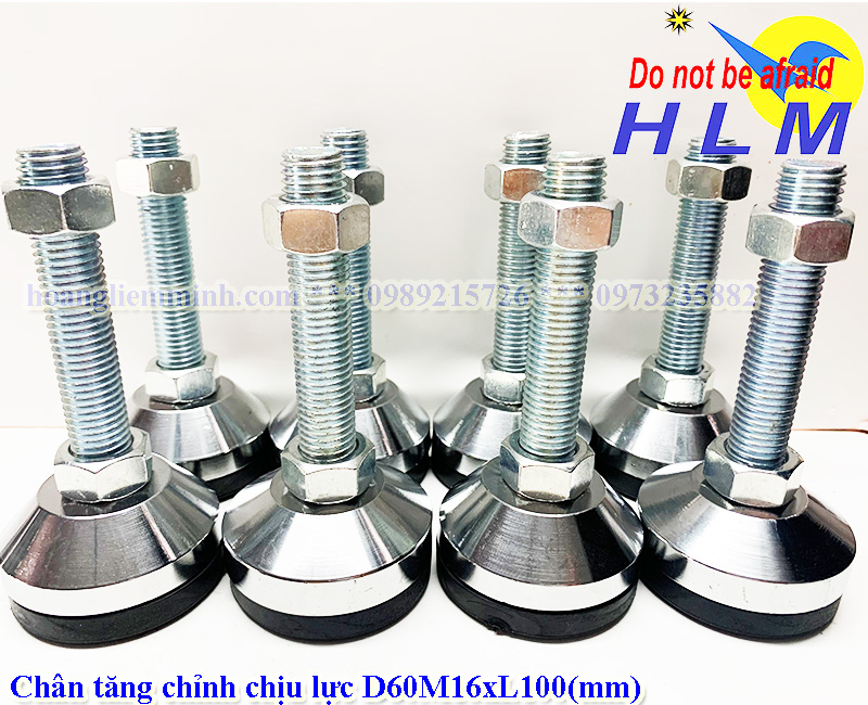 Chân tăng chỉnh đế cao su D60M16xL100(mm)