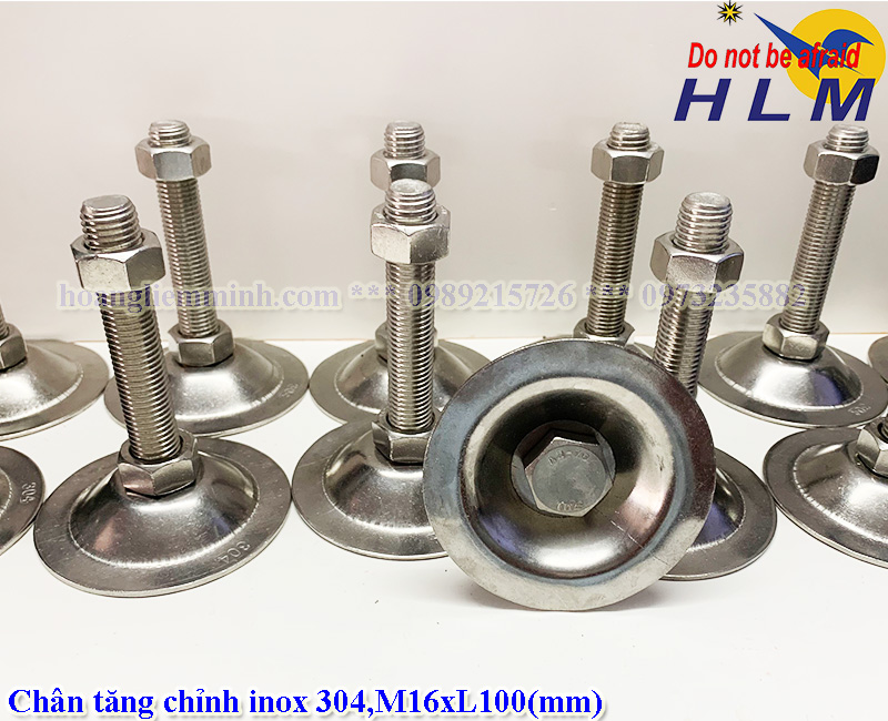 Chân tăng chỉnh inox 304,Phi 90M16xL90(mm)