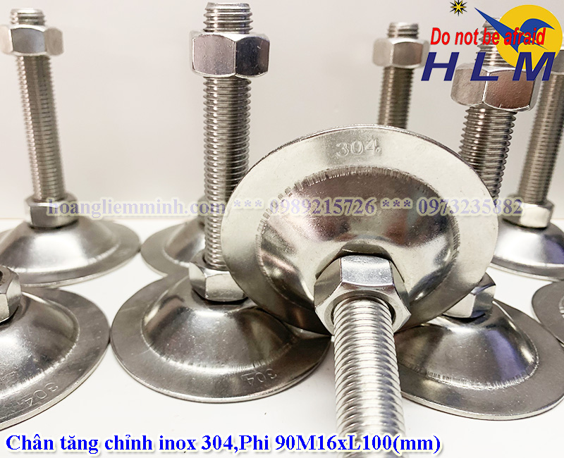 Chân tăng chỉnh inox 304,Phi 90M16xL90(mm)