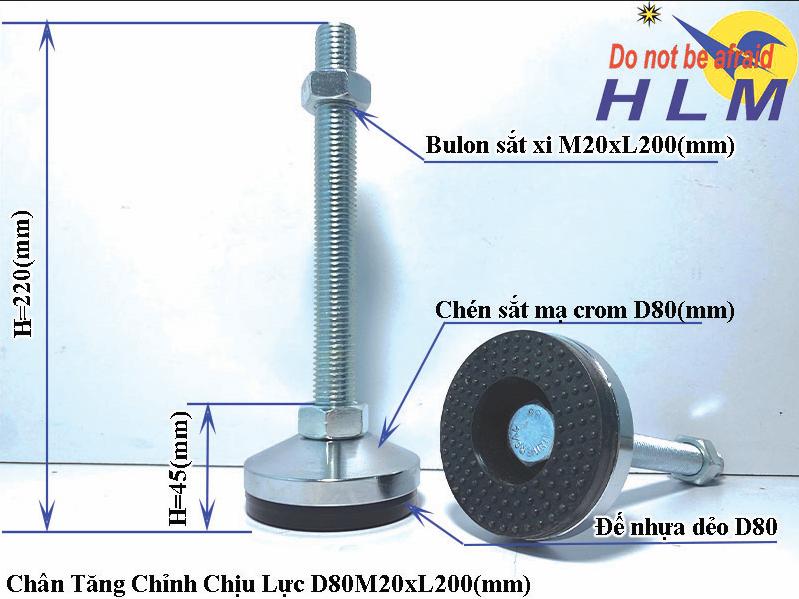 CHÂN TĂNG CHỈNH CHỊU LỰC D80M20xL200(mm)