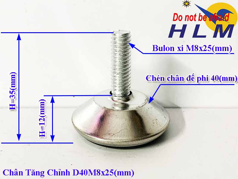 Chân tăng chỉnh D40M8xL25(mm)