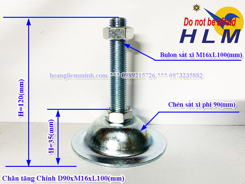 Chân Tăng Chỉnh D90xM16xL100(mm)