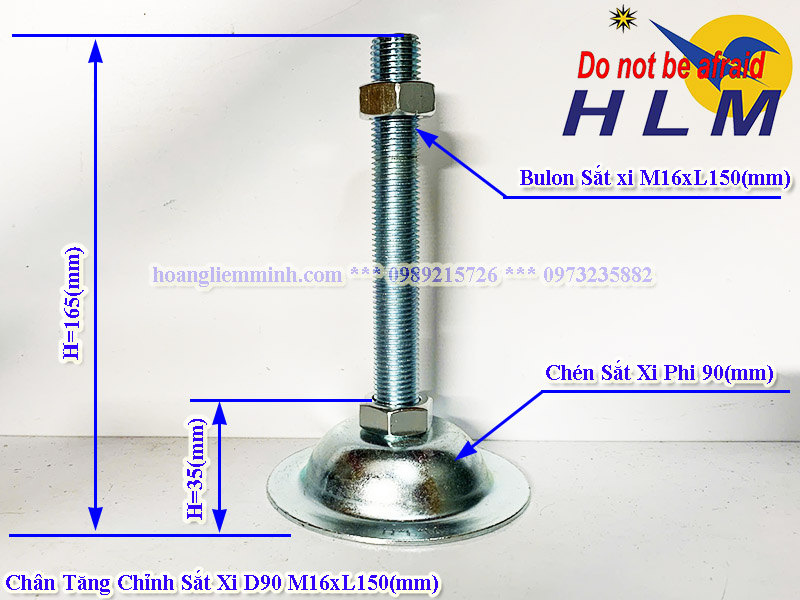 Chân Tăng Chỉnh D90xM16xL150(mm)