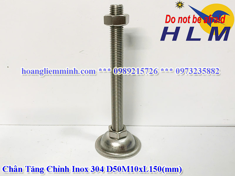 Chân Tăng Chỉnh inox 304 D50M10xL150(mm)