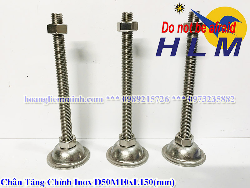 Chân Tăng Chỉnh inox 304 D50M10xL150(mm)