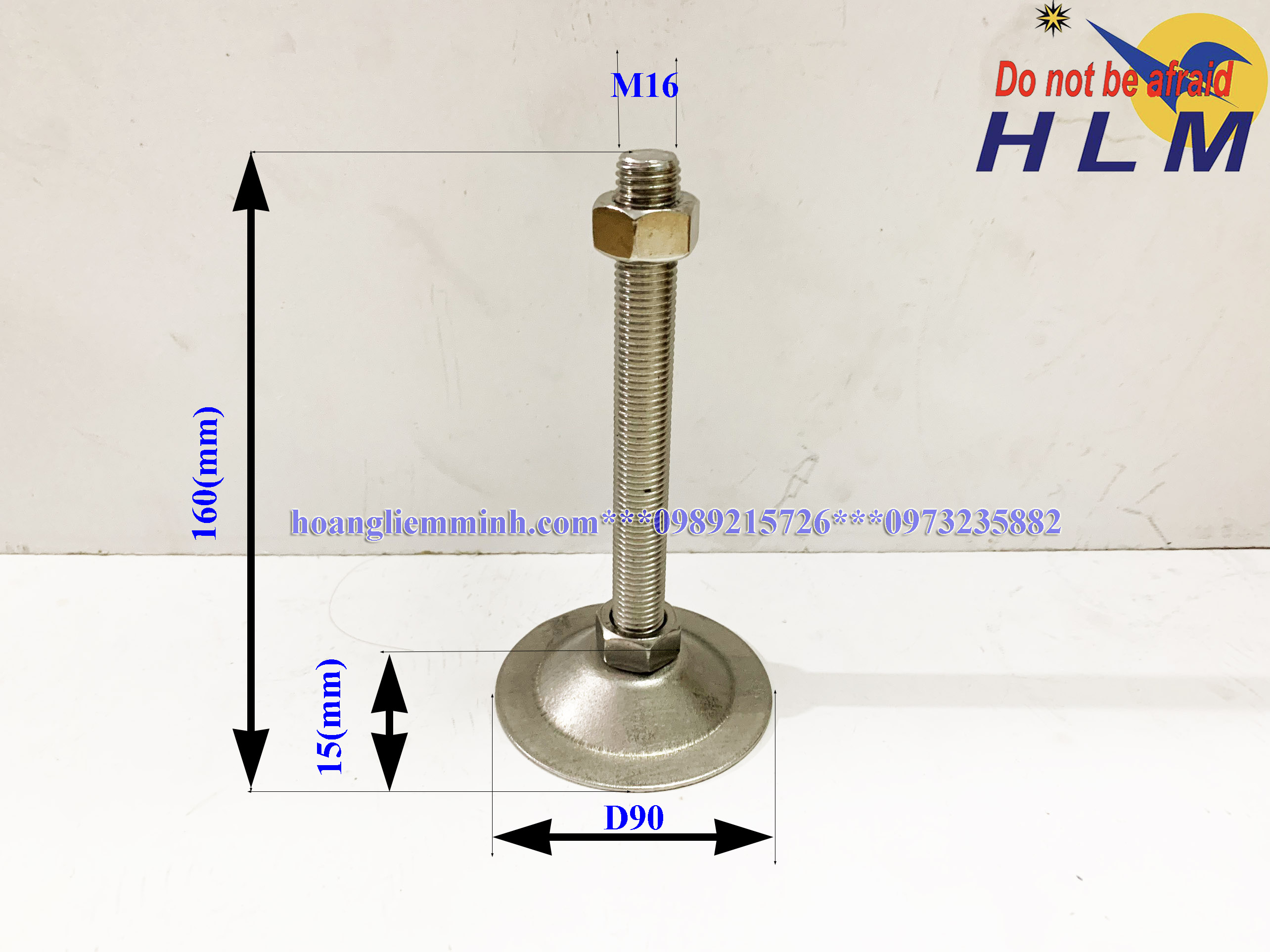 CHÂN TĂNG CHỈNH INOX 304 D90M16XL150(mm)