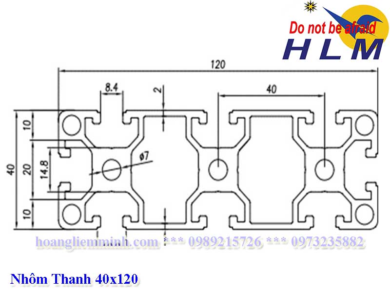 Nhôm định hình 40x120