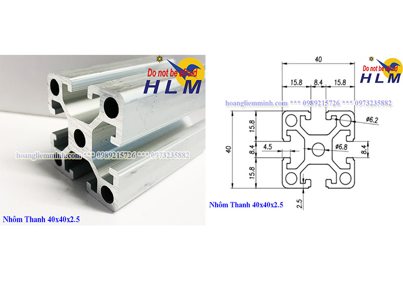 Nhôm định hình 40x40A