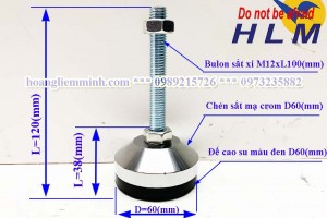 Chân Tăng Chỉnh Chịu Lực D60M12xL100(mm)