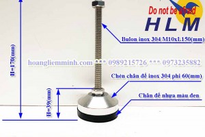 Chân Tăng Chỉnh Chịu Lực Inox 304 D60M10xL150(mm)