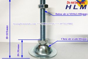 Chân Tăng Chỉnh D60M10xL100(mm)