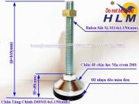 Chân Tăng Chỉnh Chịu Lực D60M14xL150(mm)