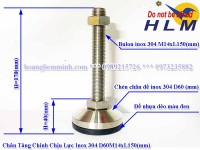 Chân Tăng Chỉnh Chịu Lực Inox 304 D60m14xL150(mm)