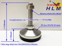 Chân tăng chỉnh chịu lực inox 304 D60M16xL100(mm)
