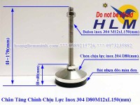 Chân Tăng Chỉnh Chịu Lực Inox 304 D80M12xL150(mm)