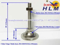 Chân tăng chỉnh inox 304 D60M10xL100(mm)